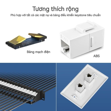 Zoerax RJ45 CAT6 Keystone Coupler Nữ Sang Nữ - Khớp Nối UTP Trắng, 43.560₫ 4