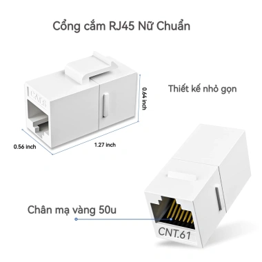 Zoerax RJ45 CAT6 Keystone Coupler Nữ Sang Nữ - Khớp Nối UTP Trắng, 43.560₫ 9