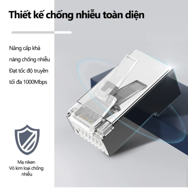 ZoeRax RJ45 Cat6/Cat6a Phích cắm mô-đun bảo vệ mạ vàng Ethernet STP giá 115.499 VND