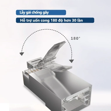 ZoeRax RJ45 Cat6/Cat6a Phích cắm mô-đun bảo vệ mạ vàng Ethernet STP giá 115.499 VND