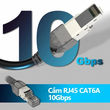 ZoeRax RJ45 CAT8 Đầu Nối Không Cần Công Cụ, Bảo Cáp Ethernet 10Gbps, Tái Dùng 1 Cái