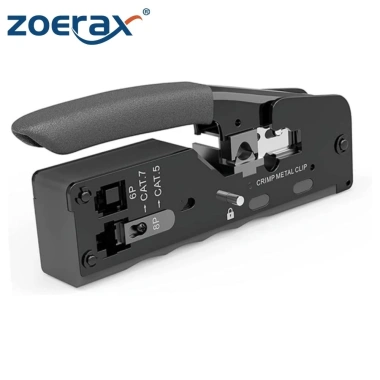 ZoeRax RJ45 Crimper Ethernet Đa năng uốn xuyên qua Cat5‑Cat7, kìm dây, đầu nối mô-đun, giảm 258k