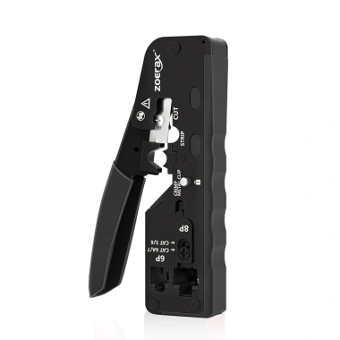 ZoeRax RJ45 Crimper Ethernet Đa năng uốn xuyên qua Cat5‑Cat7, kìm dây, đầu nối mô-đun, giảm 258k