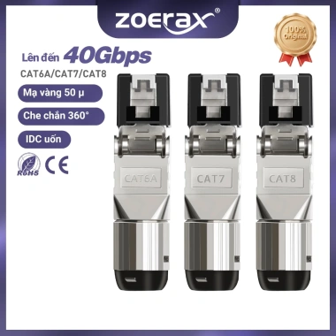 ZoeRax RJ45 Đầu Nối Không Dụng Cụ Cat8/7/6A Bảo Vệ 22-24AWG - 111.099 VNĐ ZoeRax RJ45 Đầu Nối Không Dụng Cụ Cat8/7/6A Bảo Vệ 22-24AWG - 111.099 VNĐ