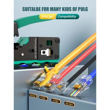 Zoerax RJ45 Dụng cụ uốn đa năng - Máy uốn, tuốt và cắt dây CAT5/CAT5e/CAT6/CAT6A/7, giảm giá 22%