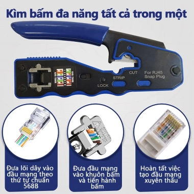 ZoeRax RJ45 Dụng Cụ Uốn và Cắt Dây All in One cho Cat6a Cat6 Cat5e Đầu Nối Mô-đun Ethernet 8P8C Giá Ưu Đãi 285.999đ 4 ZoeRax RJ45 Dụng Cụ Uốn và Cắt Dây All in One cho Cat6a Cat6 Cat5e Đầu Nối Mô-đun Ethernet 8P8C Giá Ưu Đãi 285.999đ 4