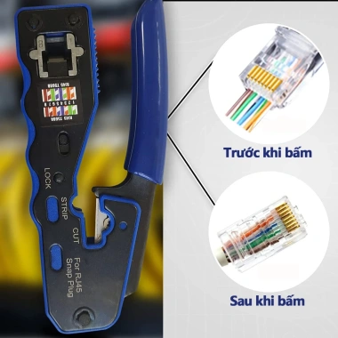 ZoeRax RJ45 Dụng Cụ Uốn và Cắt Dây All in One cho Cat6a Cat6 Cat5e Đầu Nối Mô-đun Ethernet 8P8C Giá Ưu Đãi 285.999đ