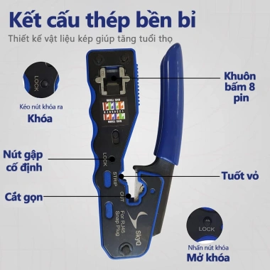 ZoeRax RJ45 Dụng Cụ Uốn và Cắt Dây All in One cho Cat6a Cat6 Cat5e Đầu Nối Mô-đun Ethernet 8P8C Giá Ưu Đãi 285.999đ