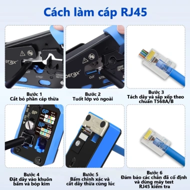 ZoeRax RJ45 Ethernet Cắt Uốn Đầu Nối Mô-đun Cho Cat7, Cat6a, Cat6, Cat5e, CAT5 - Giá ưu đãi 401.499₫