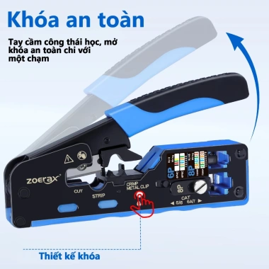 ZoeRax RJ45 Ethernet Cắt Uốn Đầu Nối Mô-đun Cho Cat7, Cat6a, Cat6, Cat5e, CAT5 - Giá ưu đãi 401.499₫