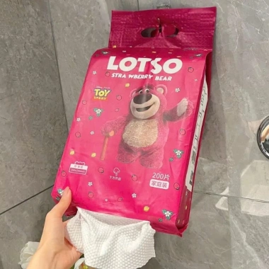 1 Bịch 200 Tờ Khăn Giấy Lau Đa Năng Gấu Dâu Lotso - Siêu Tiết Kiệm 55.000đ