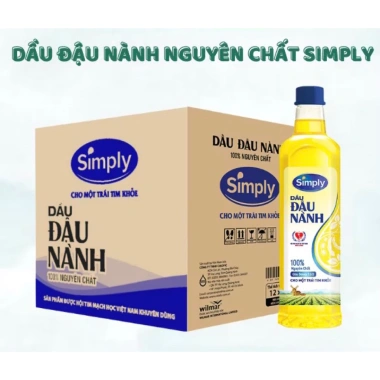 1 Thùng 12 chai 1L Dầu Đậu Nành Simply Cao Cấp – Hàng chính hãng, giảm 20%