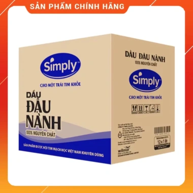 1 Thùng 12 chai 1L Dầu Đậu Nành Simply Cao Cấp – Hàng chính hãng, giảm 20%