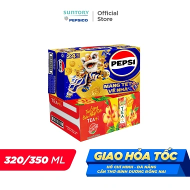 1 Thùng Pepsi + 1 Thùng Trà Ô Long Tea+ Đào Nhiệt Đới 320ml/350ml - Giá 471.000₫ 2