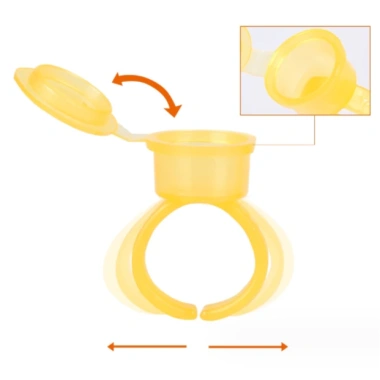 1 túi 50 chum nhẫn nhựa cứng nắp kín ngăn đổ mực xăm tiện lợi giảm giá 42.500 VND