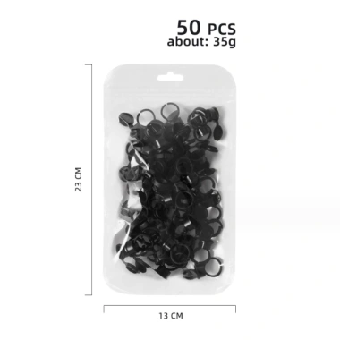 1 túi 50 chum nhẫn nhựa cứng nắp kín ngăn đổ mực xăm tiện lợi giảm giá 42.500 VND