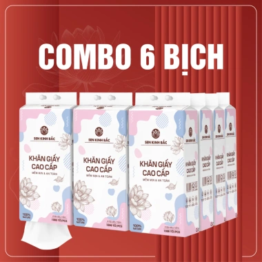 10 Bịch Giấy Treo Tường Sen Kinh Bắc 1.100 tờ 4 lớp mềm mịn, 100% bột gỗ - 96.000đ 10