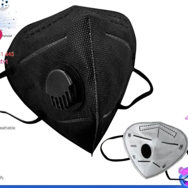 10 cái khẩu trang y tế N95 5 lớp đen có van hoặc không van - giá 13.000 VNĐ