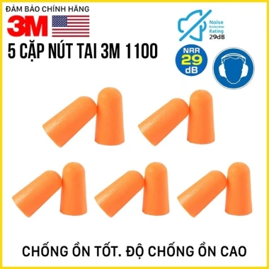 10 Cặp Nút Tai Chống Ồn 3M NRR29dB Không Dây - Ngủ Ngon, Bảo Hộ Lao Động Giá 18.810 VND