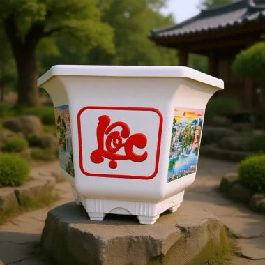 10 Chậu Cây Cảnh Phúc Lộc Thọ Nhựa Vuông - Trang Trí Tết, Bonsai Giả 20x14x12cm Giá Ưu Đãi 60k