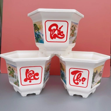 10 Chậu Cây Cảnh Phúc Lộc Thọ Nhựa Vuông - Trang Trí Tết, Bonsai Giả 20x14x12cm Giá Ưu Đãi 60k