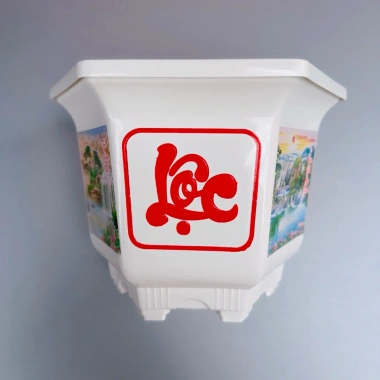10 Chậu Cây Cảnh Phúc Lộc Thọ Nhựa Vuông - Trang Trí Tết, Bonsai Giả 20x14x12cm Giá Ưu Đãi 60k