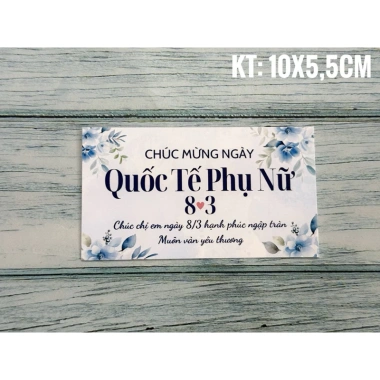 10 chiếc card thiệp đơn chúc mừng Quốc tế Phụ Nữ 8/3 - Tặng ghim cài, 19.000₫ 5