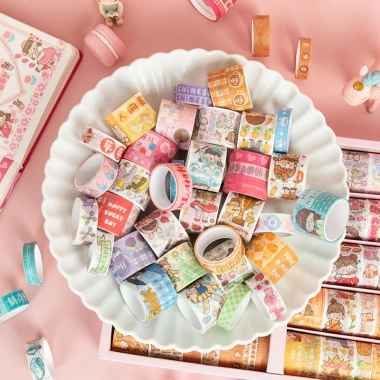 10 Cuộn Washi Tape Dễ Thương - Trang Trí Bullet Journal, Sổ, Nhãn Sticker, Giá 25.250₫