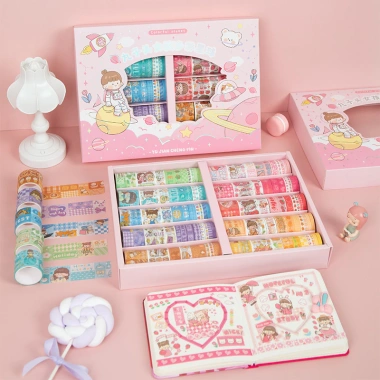 10 Cuộn Washi Tape Dễ Thương - Trang Trí Bullet Journal, Sổ, Nhãn Sticker, Giá 25.250₫