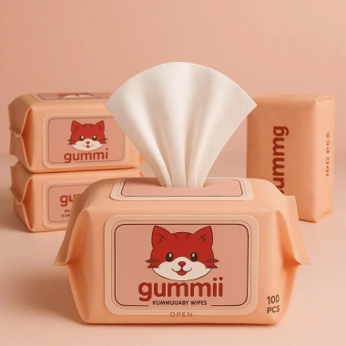 10 gói khăn ướt GUMMI không cồn không parabens cao cấp cho bé, an toàn, 63.218₫