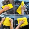 10 khăn lau Microfiber chuyên dụng ô tô – Siêu thấm hút, hai mặt vàng xám, giá chỉ 80.000₫ 2