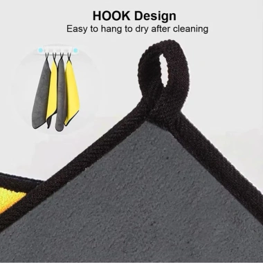 10 khăn lau Microfiber chuyên dụng ô tô – Siêu thấm hút, hai mặt vàng xám, giá chỉ 80.000₫