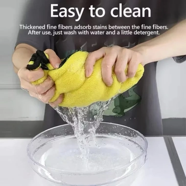 10 khăn lau Microfiber chuyên dụng ô tô – Siêu thấm hút, hai mặt vàng xám, giá chỉ 80.000₫