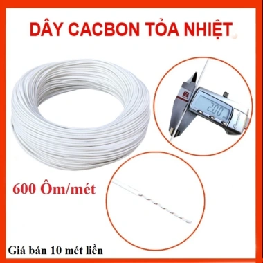 10 Mét Dây Cacbon Silicon Tạo Nhiệt 220V - Máy Ấp Trứng, Sưởi Bò Sát & Thú Cưng, Chỉ 95.000đ