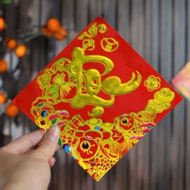 10 Miếng Decal Tết sẵn keo in nhũ - Giá ưu đãi 15.000, trang trí nhanh, bền đẹp