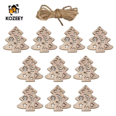 10 Miếng Gỗ Giáng Sinh Cắt Gỗ Chưa Hoàn Thành, Gỗ Trống Không Sơn, Giá chỉ 56.100 VND 10