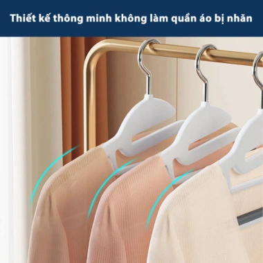 10 Móc Treo Quần Áo PTLUXURY Chống Trượt Xoay 360 Nhựa Cao Cấp, Giá 52.000₫