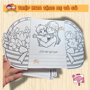 10 Thiệp 8/3 Size A4 Giấy Cứng Handmade Tô Màu - Quà Mẹ va Cô Giáo Giá Rẻ 12.900₫ 2