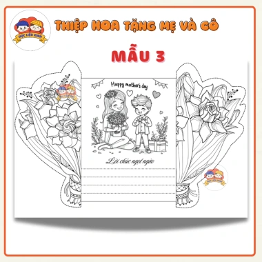 10 Thiệp 8/3 Size A4 Giấy Cứng Handmade Tô Màu - Quà Mẹ va Cô Giáo Giá Rẻ 12.900₫ 7
