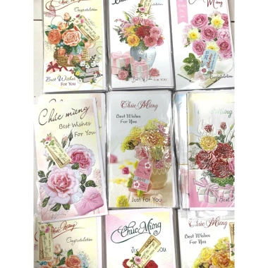 10 Thiệp in nổi 3D đẹp kèm phong bì chúc mừng ngày Nhà Giáo, 20/10, 20/11, 8/3 - Giá 22.000 VND