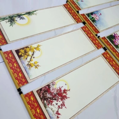 10 tờ giấy tự viết câu đối thư pháp Tết 27x79cm kèm nẹp treo Xưởng Sáo Hoàng Lâm 7 10 tờ giấy tự viết câu đối thư pháp Tết 27x79cm kèm nẹp treo Xưởng Sáo Hoàng Lâm 7