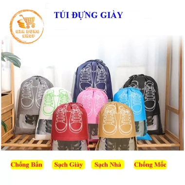 10 Túi Đựng Giày Dây Rút In Họa Tiết Chống Bẩn - Du Lịch Sạch Gọn, 48.000đ