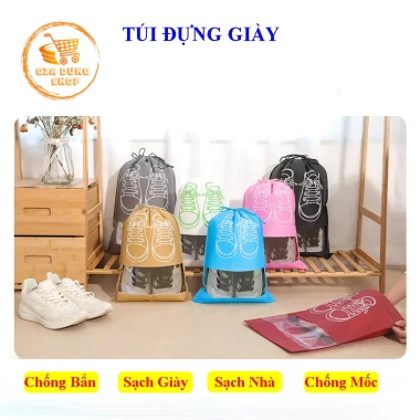 10 Túi Đựng Giày Dây Rút In Họa Tiết Chống Bẩn - Du Lịch Sạch Gọn, 48.000đ