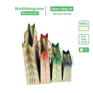 10 túi đựng quà giấy kraft cỡ to 2 quai cứng cáp – Giá rẻ 36.000 VNĐ, bao bì giấy 7