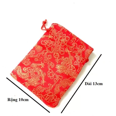 10 Túi Gấm Long Phụng 10x13cm - Túi Vải Phong Thủy Vòng Tay, Trang Sức, 45.000₫ 10