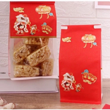 10 Túi Giấy Đầu Kẽm Mẫu Kỳ Lân Đỏ Đựng Bánh Kẹo Tết Giá Ưu Đãi 32,000 VND 2