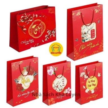 10 Túi Giấy Đựng Quà Tết Đỏ Bóng Đa Dạng Kích Thước - Chúc Mừng Năm Mới 60.500₫
