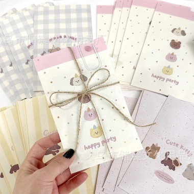10 túi giấy kraft hoạt hình cún đáng yêu 10.5x17cm - Túi quà mini phong Hàn Quốc, bao bì decor 25.000₫