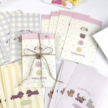 10 túi giấy kraft hoạt hình cún đáng yêu 10.5x17cm - Túi quà mini phong Hàn Quốc, bao bì decor 25.000₫