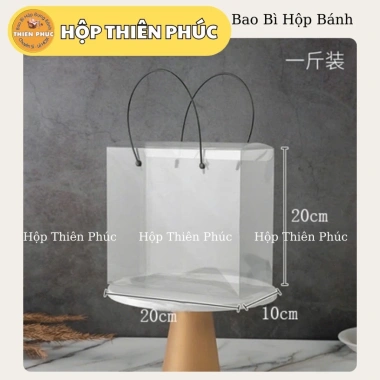 10 Túi Mica Vuông Quai Đen Đựng Hoa - Quà Tặng Nước Hoa, Bánh Kẹo, Bánh Thuyền - 129k 7
